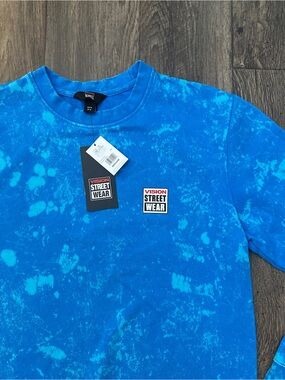Vision Street Wear Skate Outdoor Preppy Pullover Sweatshirt Men’s Size M Blue